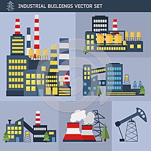 Plants and factories vector illustration