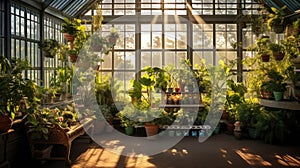 plants greenhouse interior