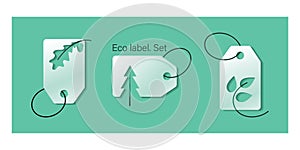 Plants. label Eco. Recycle Symbol. Vector paper illustration. Set.Tag design with plants.