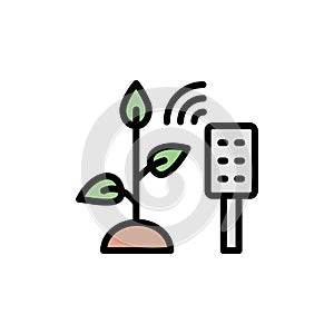 Plants, smart watering icon. Simple color with outline vector elements of automated farming icons for ui and ux, website or mobile