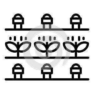 Plants water irrigation icon, outline style