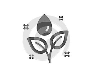 Plants watering icon. Leaves dew sign. Vector