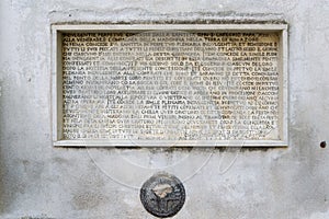 Plaque with blessing on the wall