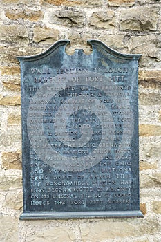 Plaque commemorating Fort Pitt in Point State Park, Pittsburgh