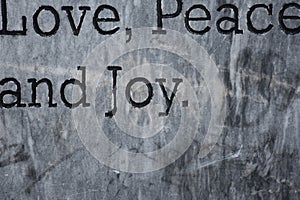 Plaque With Engraved Words For Joy
