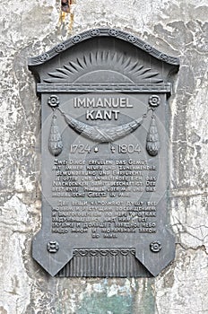 A plaque in honor of the Immanuel Kant