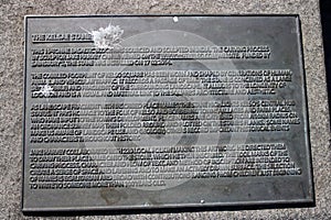 Plaque on Kelsae Stane in Kelso Square, Kelso