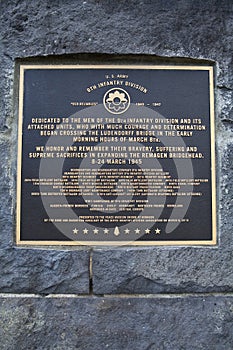 Plaque on the Ludendorff Bridge in Remagen