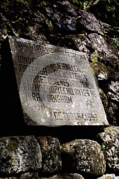 Plaque at Machu Picchu  835007