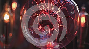 The plasma ball appears to come alive as the energy inside moves and shifts continuously changing shape and form photo