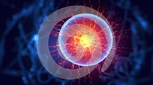 Plasma ball on black. Plasma ball with binaries.