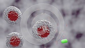 Plasma cell producing antibodies in 3d illustration photo