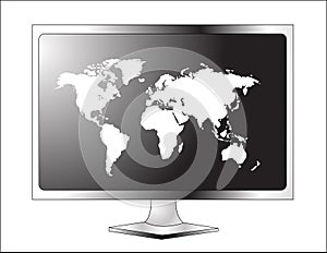 Plasma LCD TV with world map