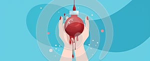 give day life donor world heart health help blood donation. Generative AI.