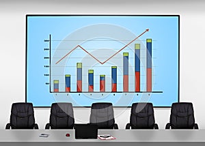 Plasma screen with chart
