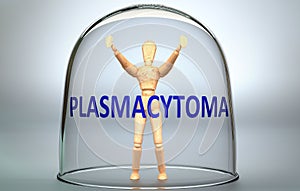 Plasmacytoma can separate a person from the world and lock in an isolation that limits - pictured as a human figure locked inside photo