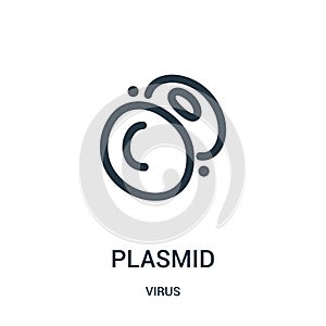 plasmid icon vector from virus collection. Thin line plasmid outline icon vector illustration