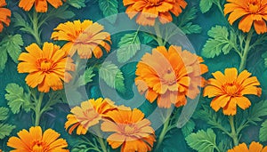 Plaster background floral pattern