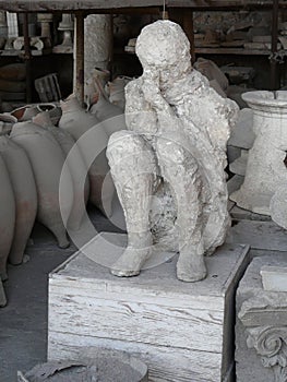 Plaster cast of a woman killed in Pompeii