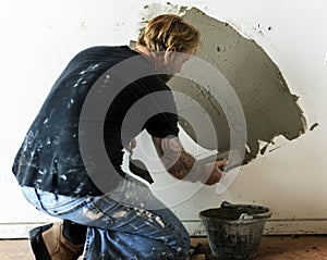 Plaster cement wall indoor construction