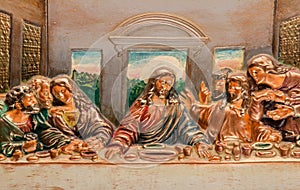 Plaster color picture of the Last Supper