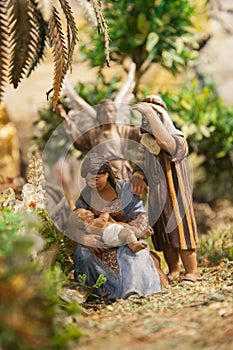 Plaster figures representing the belen