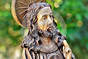 Plaster image of the sacred heart of Jesus Christ photo