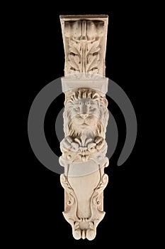 Plaster lion sculpture, pommel column