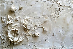 Plaster Relief with Floral Designs in Classical Style