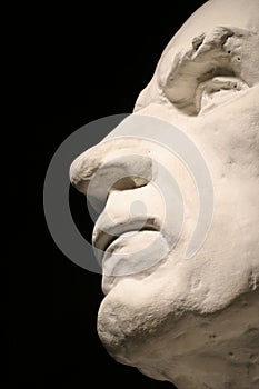 Plaster statue man's head