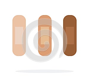 Plaster for wounds vector flat material design isolated object on white background.
