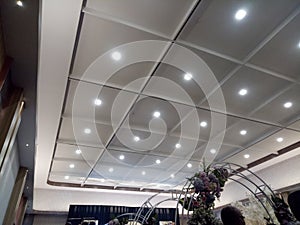 plasterboard a building with lots of white led lights