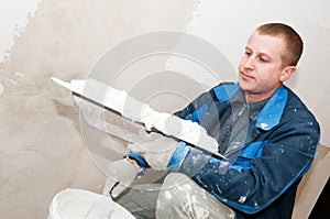 Plasterer at work