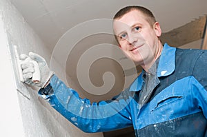 Plasterer at work