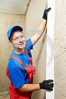Plasterer at work