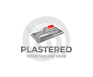 Plastering trowel logo template. Plasterer tool vector design