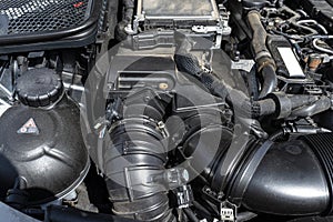 Plastic air intake pipes for a modern 2.2 liter diesel engine with a capacity of 220 horsepower.