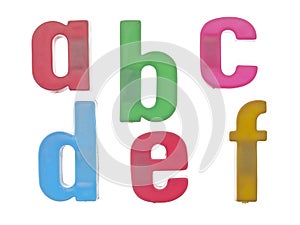 Plastic alphabet letters abcdef