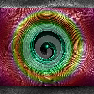 Plastic abstract colorful fractal on leather photo