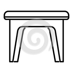 Plastic backless chair icon, outline style