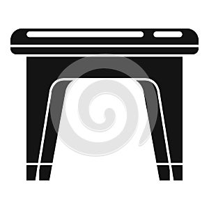 Plastic backless chair icon, simple style