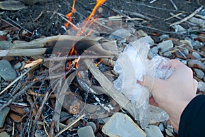 Plastic bag burn
