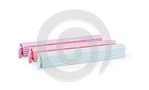 Plastic bag clips on a white background