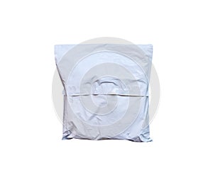 Plastic bag or envelope poly mailer parcel packaging delivery for shipping online by postal isolated on white background ,