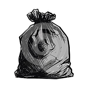 Plastic bag full of garbage, not recycling