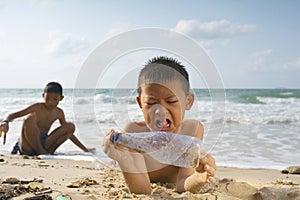 Plastic bags and bottles are hurting oceans.