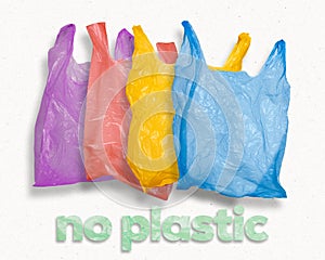 Plastic bag environment pollution concept