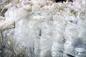 Plastic baled and ready to recycle