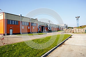 Plastic bales at the waste processing plant. Separate garbage collection. Recycling and storage of waste for further disposal.