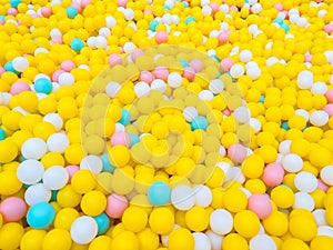 Plastic balls at the children`s playground